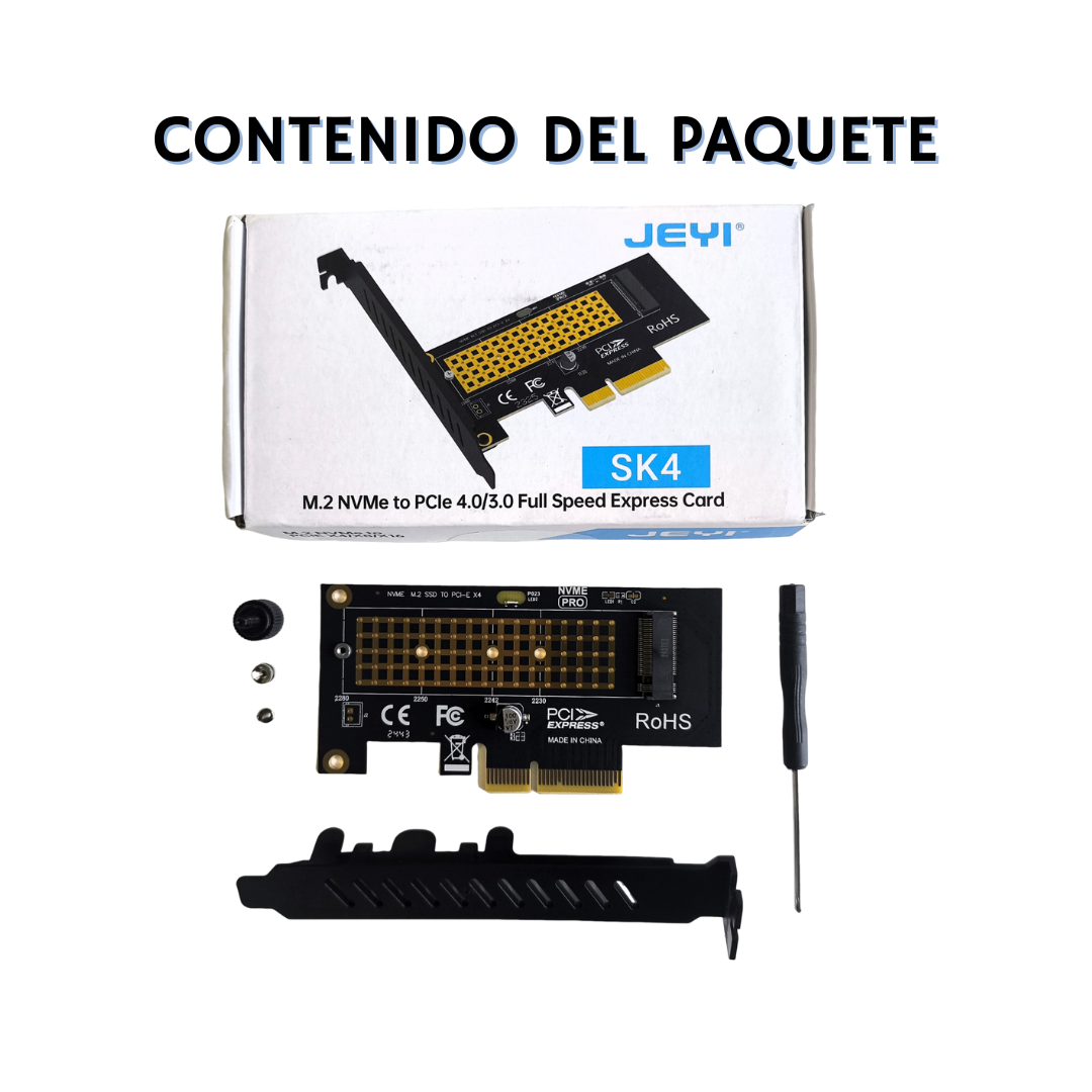 Tarjeta Adaptador Pcie-x4 Nvme Discos Solidos SSD Marca Jeyi