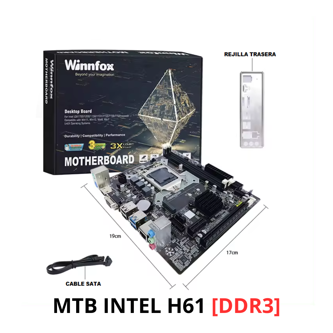 Tarjeta Madre Intel Chipset H61C LGA-1155 DDR3 Winnfox