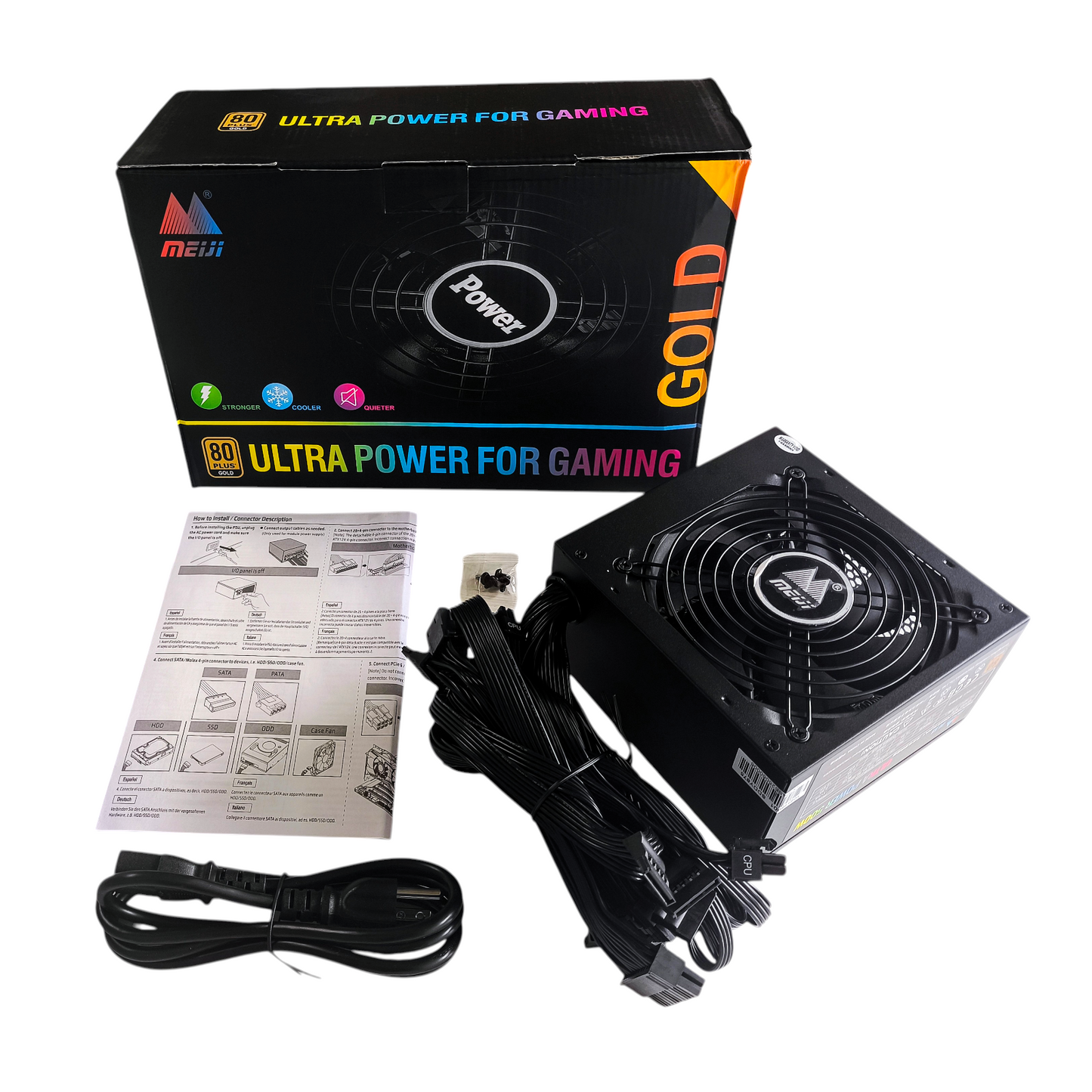 Fuente de Poder Certificada 80 Plus Bronze 500w Marca Meiji